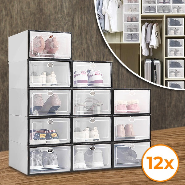 Organizator Modular pentru Încălțăminte – Set 12 Cutii Transparente