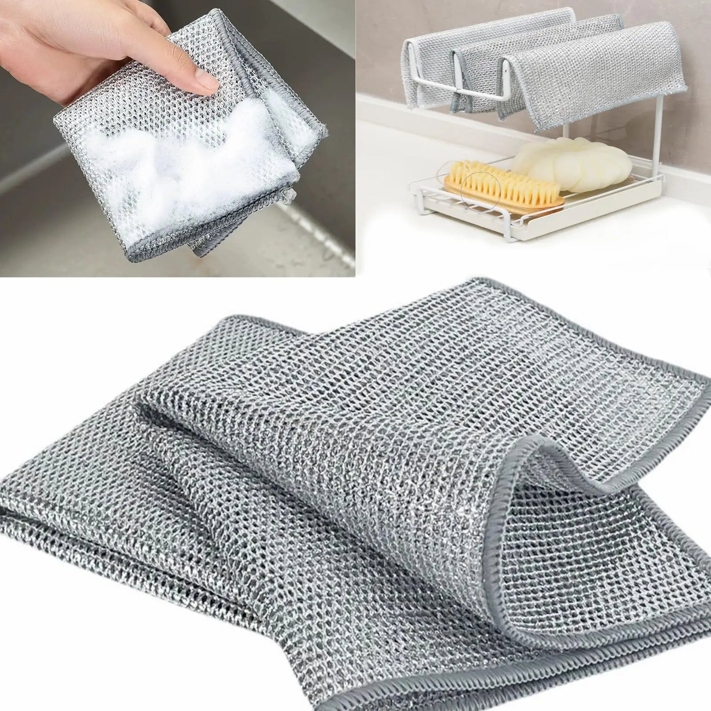 Set de 10 x Lavetă de Sârmă non-abrazivă pentru vase