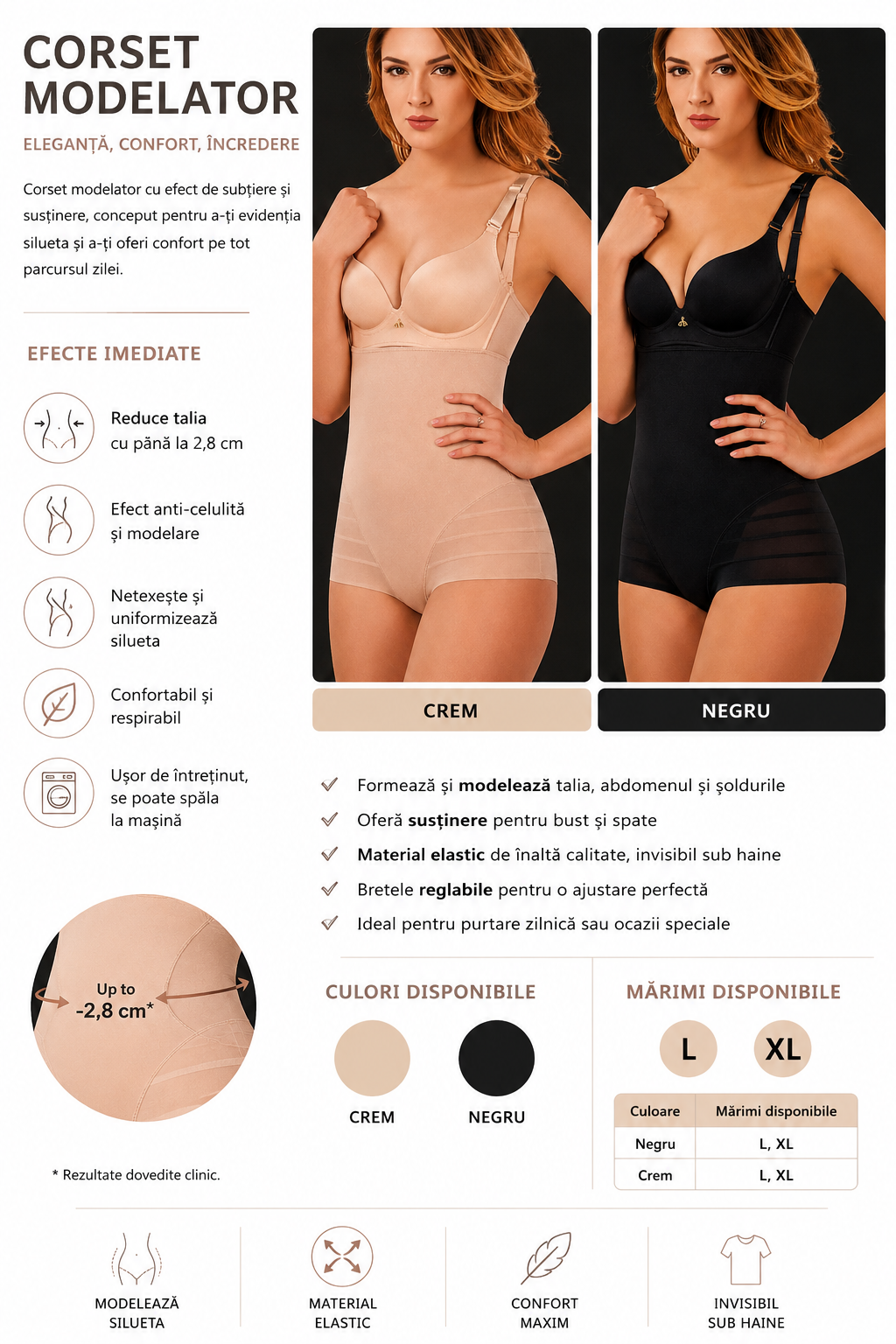 Corset Modelator Premium- Cu dantela