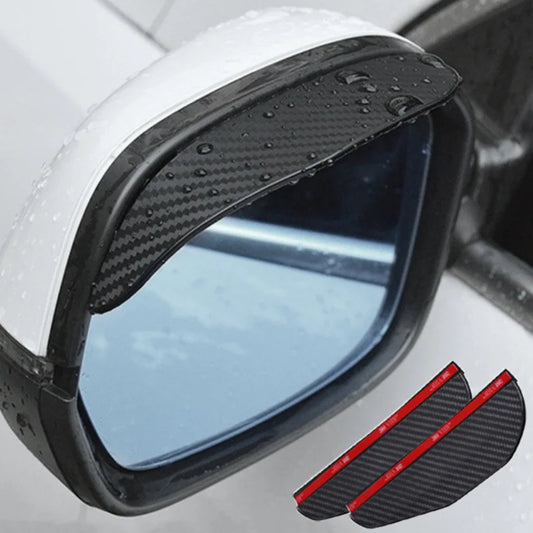 1+1 CADOU - Set 2 bucăți apărători retrovizoare auto – Efect fibră de carbon, protecție contra ploii și zăpezii