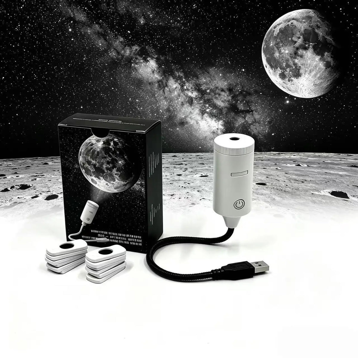 Proiector USB Galaxy cu Efect Cer Înstelat și Nebuloasă, Modele Interschimbabile, 6 Lentile