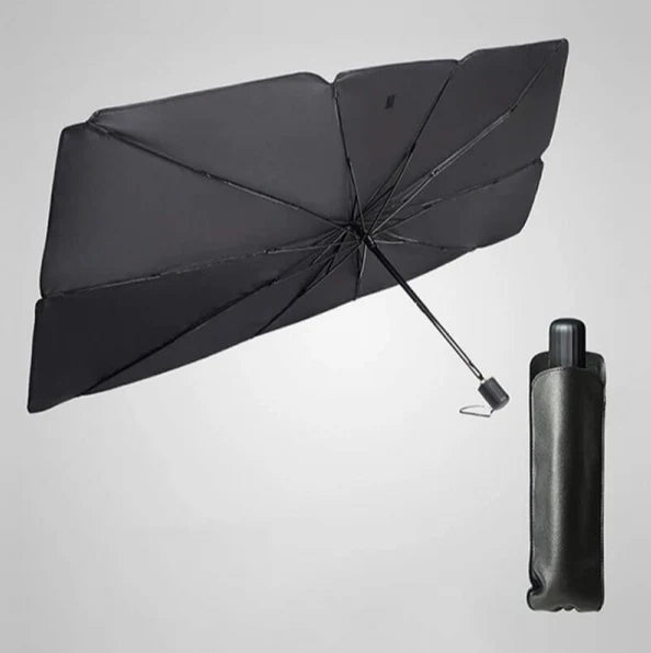 Pachet 1+1 CADOU Parasolar pliabil tip umbrela pentru parbrizul masinii + Suport numar telefon parcare CADOU