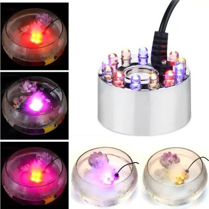Aparat Decorativ cu Efect de Ceață și 12 LED-uri RGB, Senzor Nivel Apă