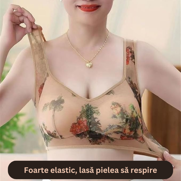Sutien confortabil din dantelă cu efect răcoritor, fără cusături și fără sârmă