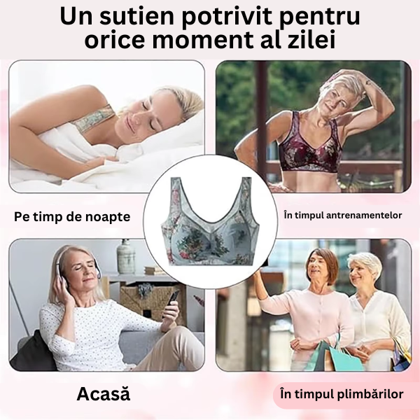 Sutien confortabil din dantelă cu efect răcoritor, fără cusături și fără sârmă