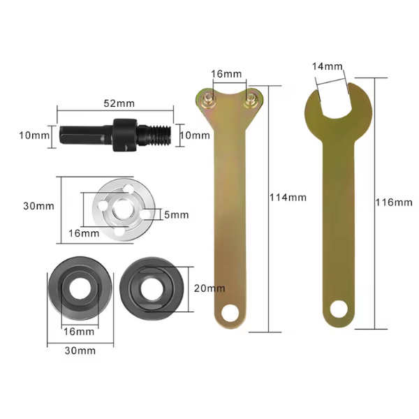 1+1 CADOU - Kit Conversie Bormașină în Polizor Unghiular – Adaptor Metalic + Accesorii