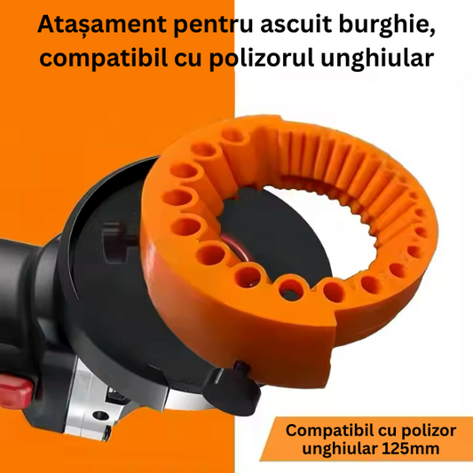 Ascuțitor de burghie portabil, compatibil cu polizor unghiular (2-13 mm)