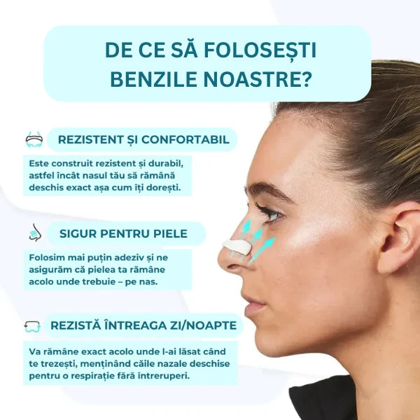 Set 150 Dilatatoare Nazale Magnetice, Anti-Sforăit, Respirație Ușoară