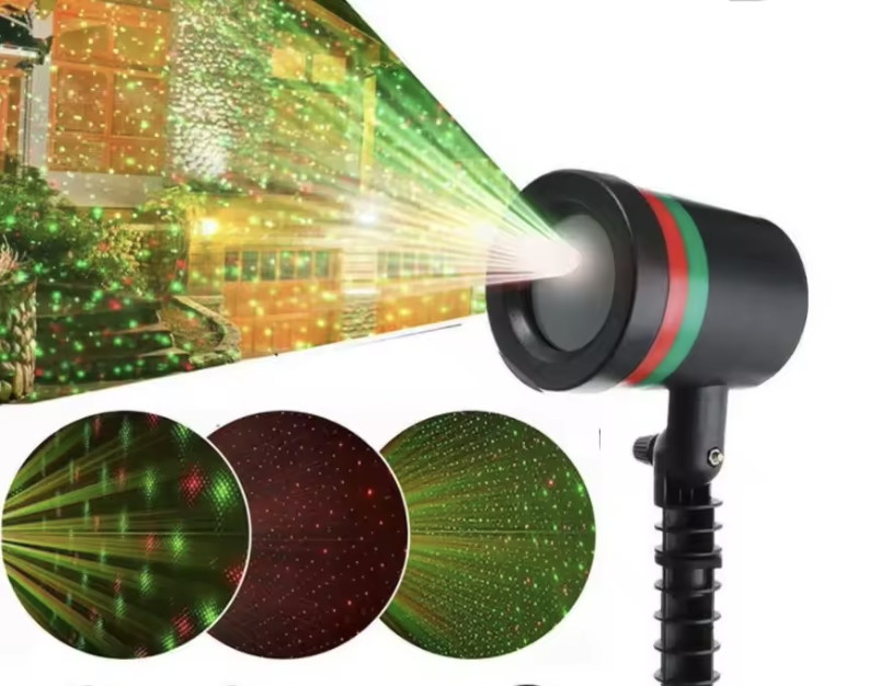 Proiector laser cu lumini roșii și verzi, model tip Star Shower