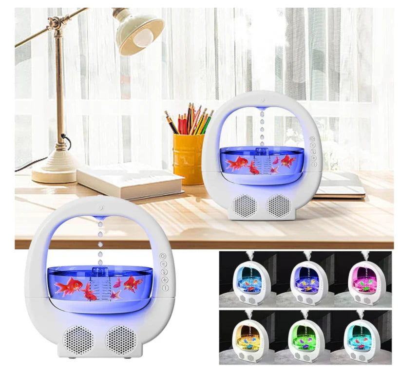 Umidificator antigravitatie 3 in 1 pentru birou cu difuzor Bluetooth