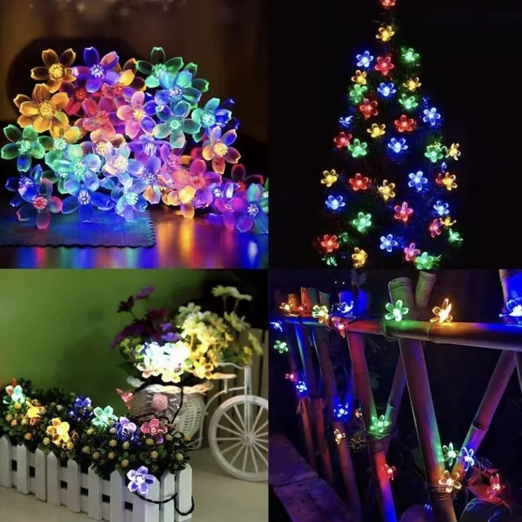 1+1 CADOU Instalație Solară 50 LED cu Flori, Aprindere Automată Seara