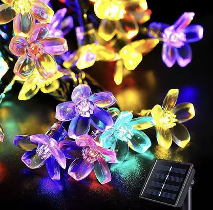 1+1 CADOU Instalație Solară 50 LED cu Flori, Aprindere Automată Seara