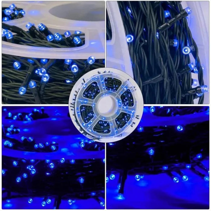 Instalație LED pe rolă – decorațiune luminoasă pentru brad și casă, lungime 100 metri