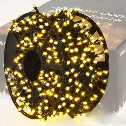 Instalație LED pe rolă – decorațiune luminoasă pentru brad și casă, lungime 100 metri