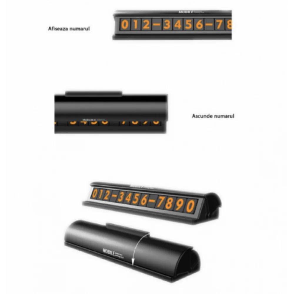 Pachet 1+1 CADOU Parasolar pliabil tip umbrela pentru parbrizul masinii + Suport numar telefon parcare CADOU