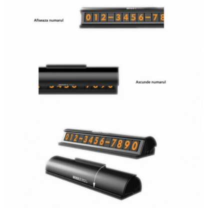 Pachet 1+1 CADOU Parasolar pliabil tip umbrela pentru parbrizul masinii + Suport numar telefon parcare CADOU